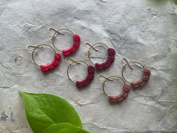 Valentine's Collection Tassel-less Macramé Hoop Earrings